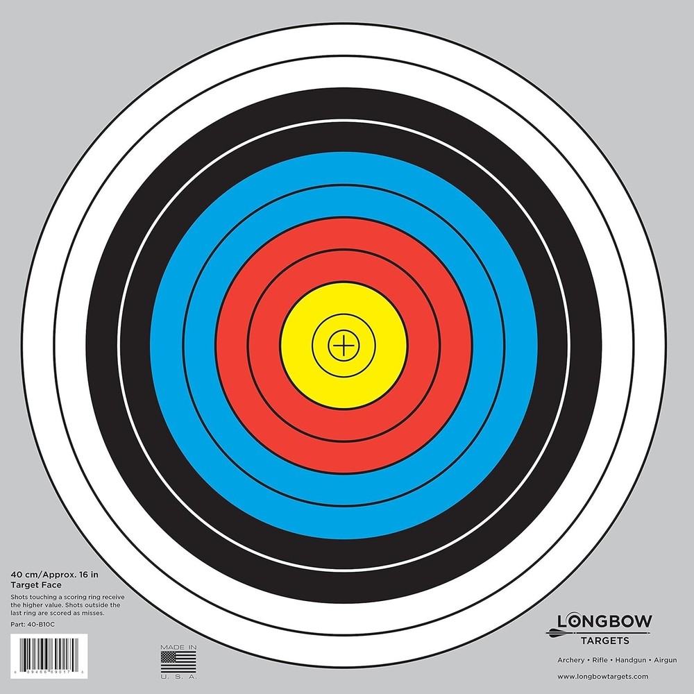 Bulk 20 Pack Longbow 40cm Targets - Precision Printed for Archery Proficiency