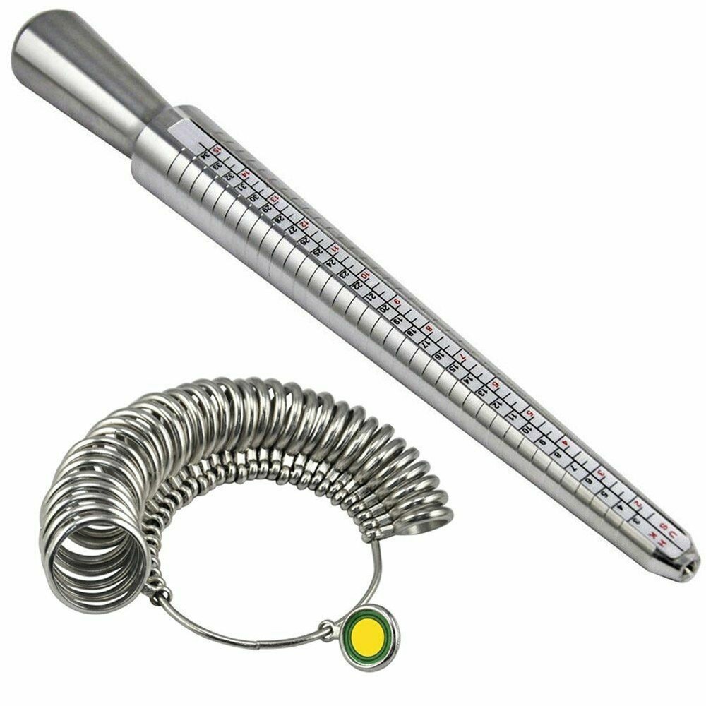 US Ship Metal Ring Sizer Guage Mandrel Finger Sizing Measure Stick Standard Tool