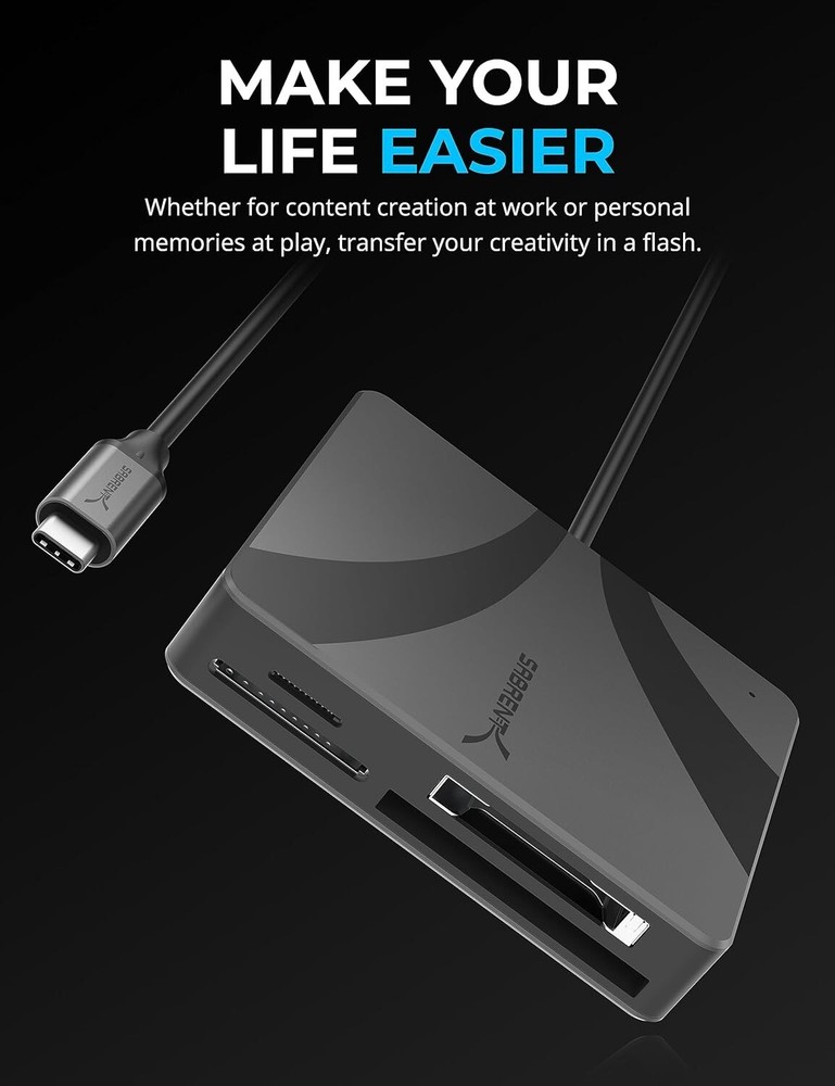 USB-C Multi-Card Reader for CFexpress Type B, CFast 2.0, and microSD/SD Cards