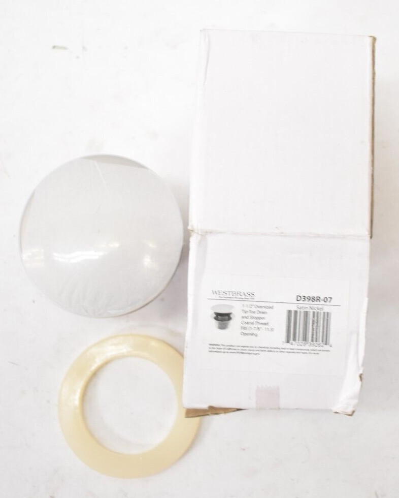 Westbrass 1-1/2" Oversized Tip Toe Drain & Stopper Coarse Thread Mushroom Tip