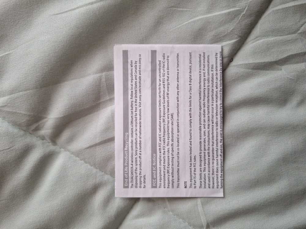 PlayStation 4 Wireless Controller Instruction Manual