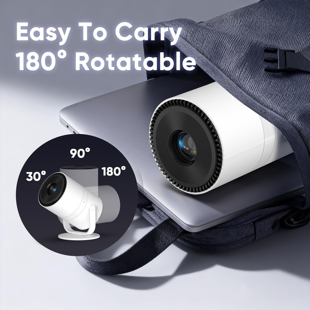 [Built-in Apps] Mini Projector with WiFi and Bluetooth & Android 12, Electric...