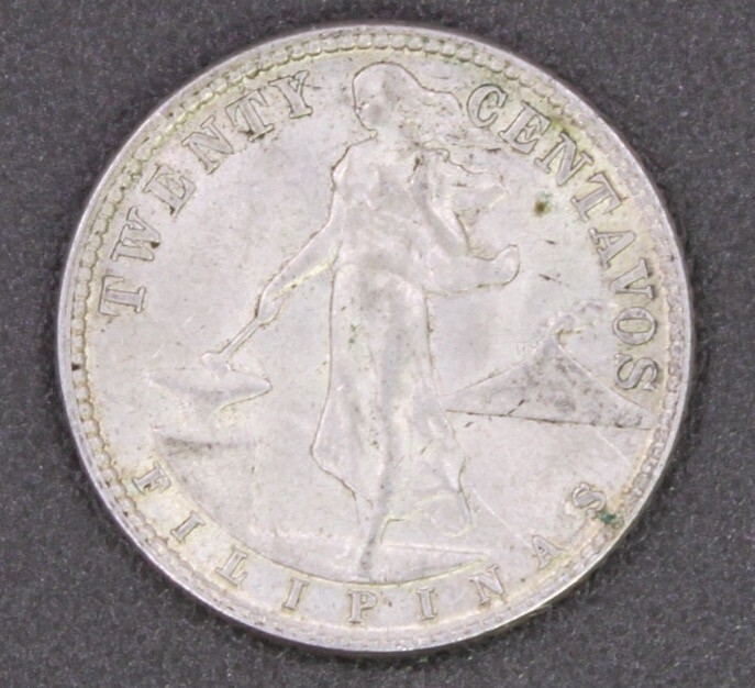 1944-D US Philppines 20 Centavos Coin ~ Better Grade