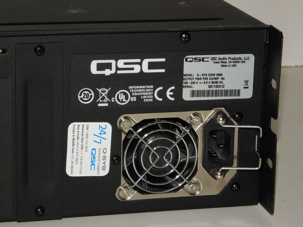 QSC Q-Sys Core 3000 Digital Audio Processor Sound System Amp Monitor Controller