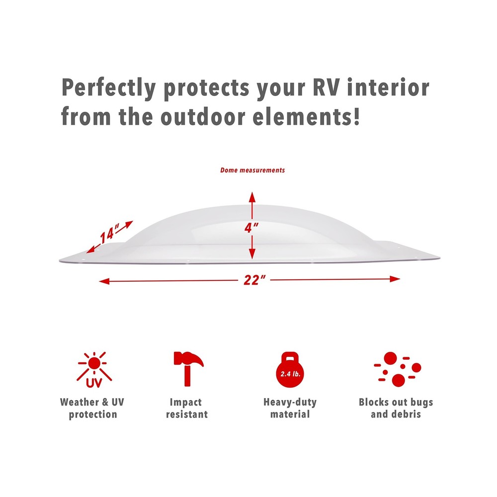 Hike Crew RV Skylight | Universal Skylight Window Replacement Cover for Exter...