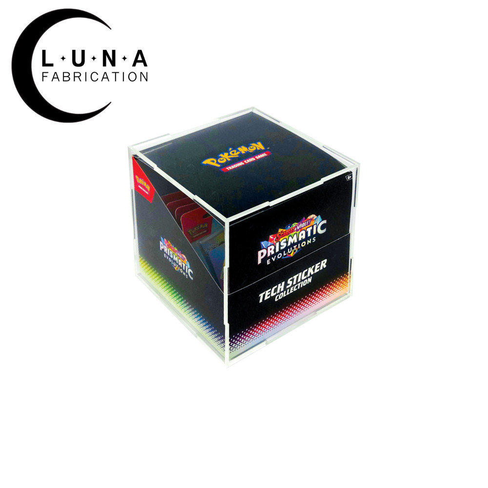 Acrylic Display Case for Pokemon Prismatic Tech Sticker Retail Box