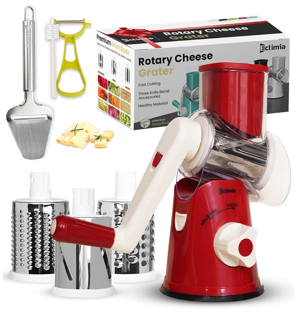 Rotary Cheese Grater (Red)