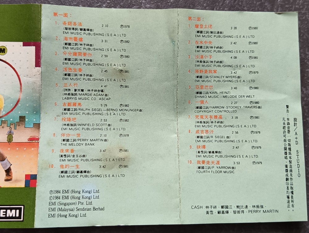 B- George Lam 林子祥 =亚 Lam 20 首= 马来西亚版 磁带 Malaysia Cassette