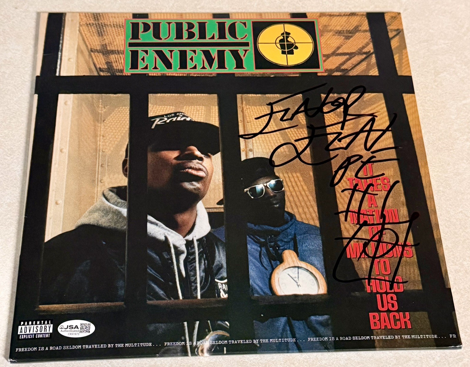 FLAVOR FLAV PUBLIC ENEMY Signed IT TAKES A NATION VINYL  JSA CK91973 AUTHENTIC￼