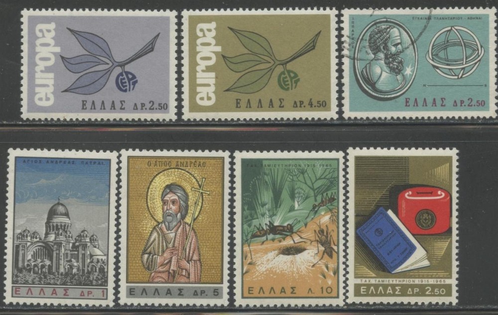 GREECE Sc#833-839 1965 Four Complete Sets Mostly OG Mint Hinged (1 Stamp Used)