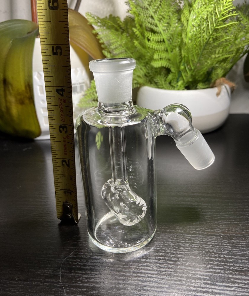 18MM CLEAR THICK GLASS ASH CATCHER PERC 45 DEGREE
