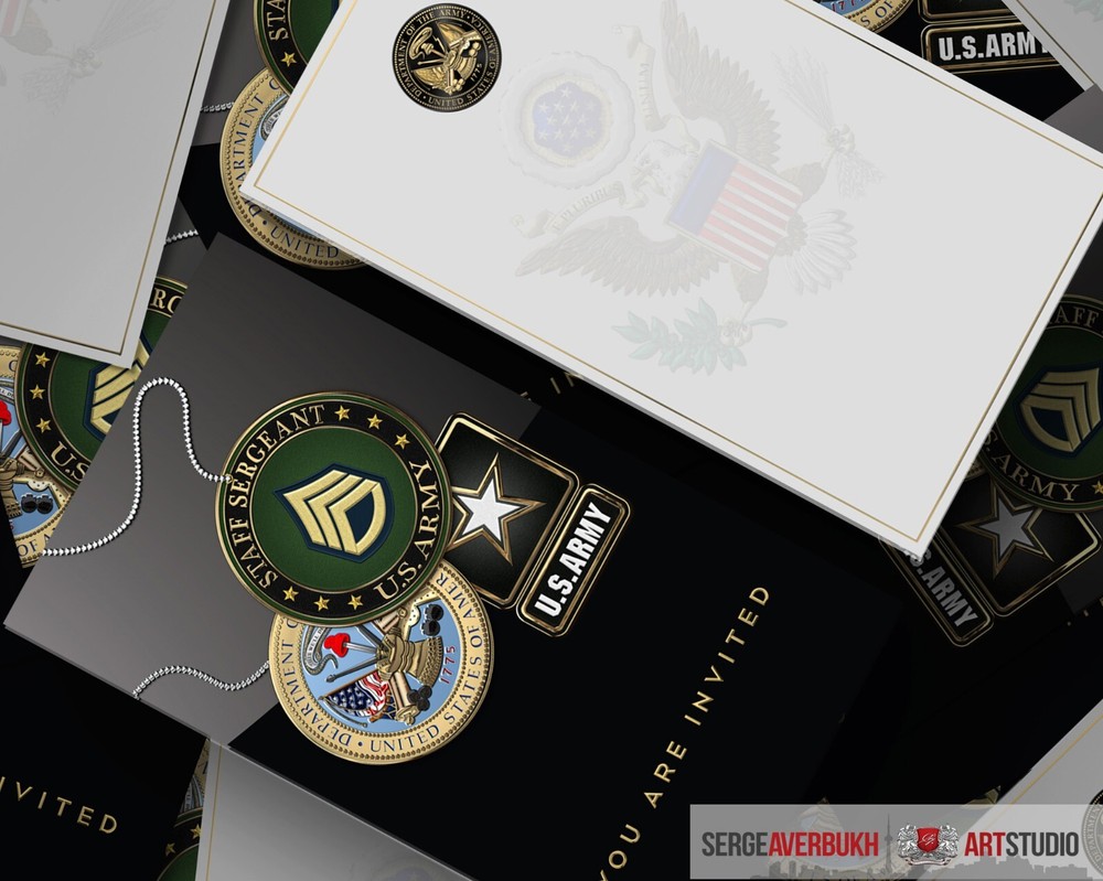Customizable US Army Staff Sergeant 5x7 Invitation Template DIGITAL DOWNLOAD
