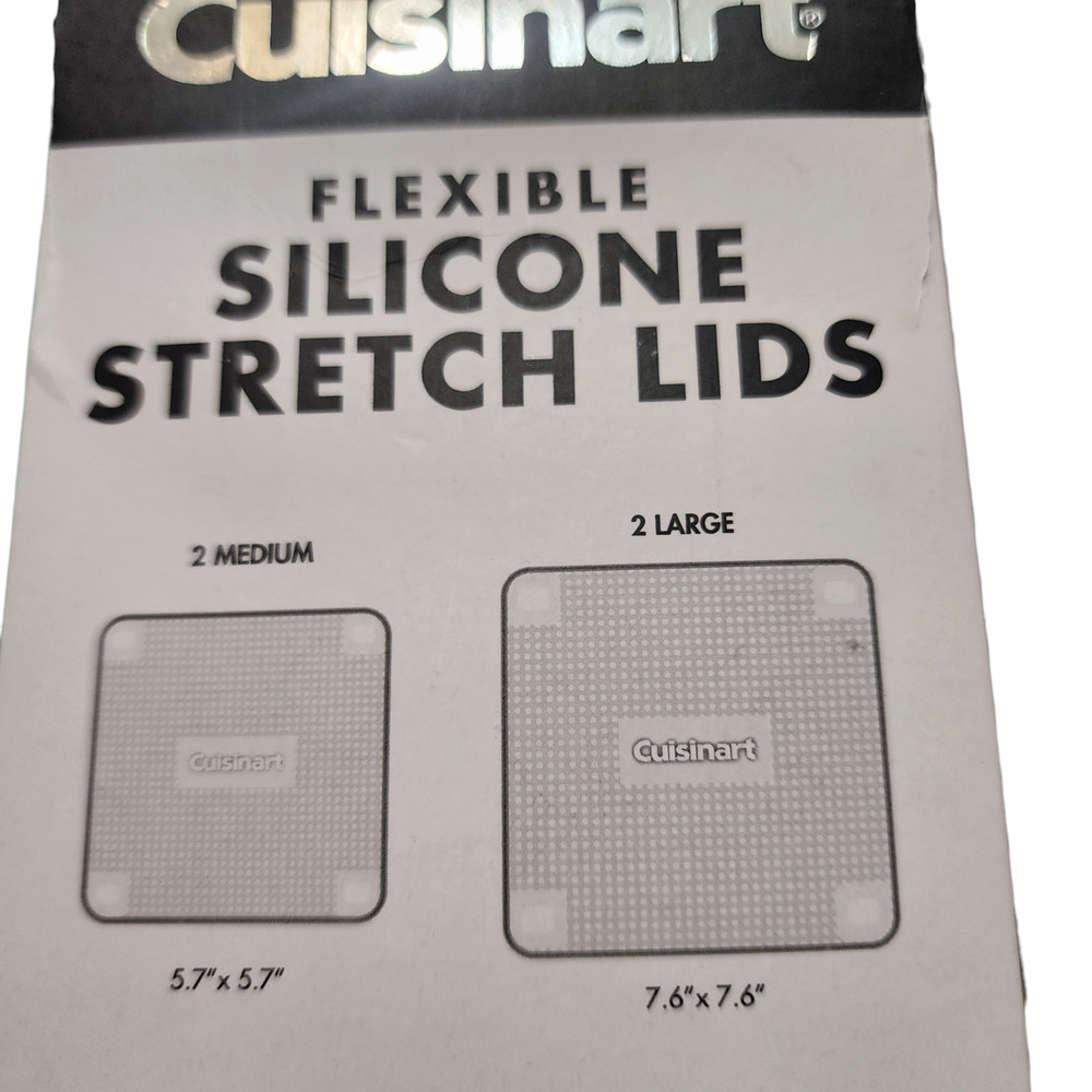 Cuisinart Flexible Silicone Stretch Lids Set: 2 Medium 2 Large Spill Proof