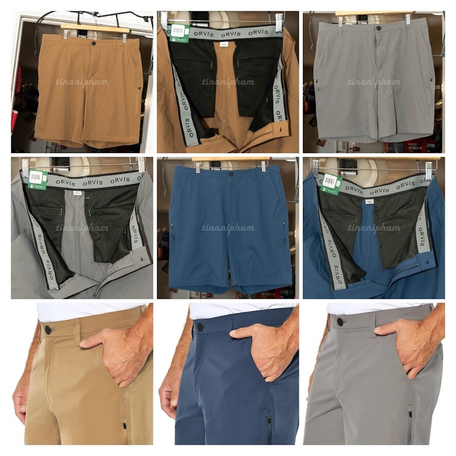 Gray , Blue, Tan  Orvis Mens Lightweight Tech Short