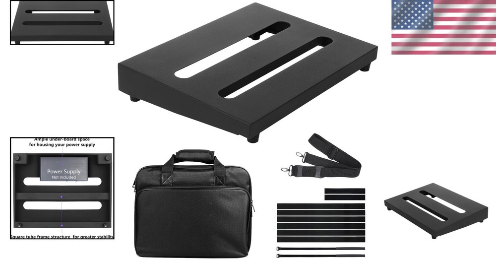 Compact 14" x 10.6" Guitar Pedal Board Bundle