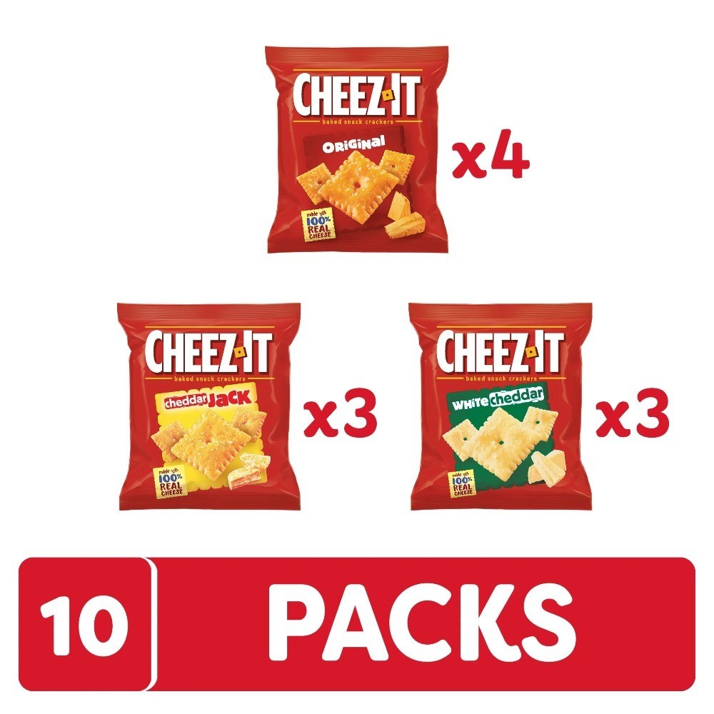 Variety Pack Baked Snack Crackers, Lunch Snacks, 10 Count