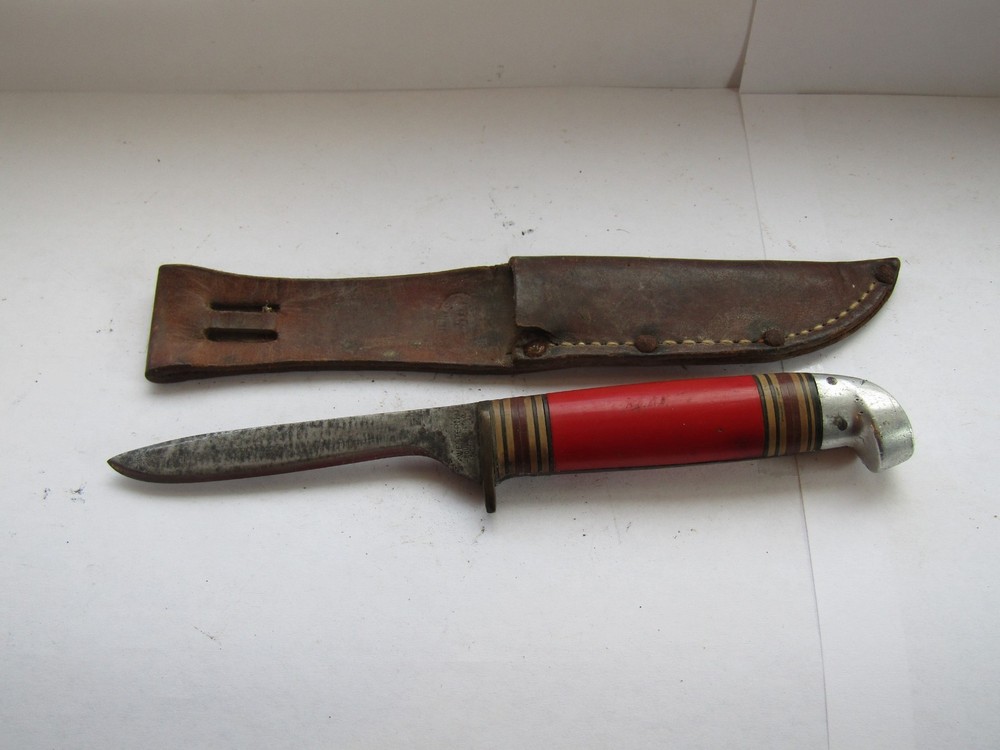 Western Bird and Trout Knife Red Handle