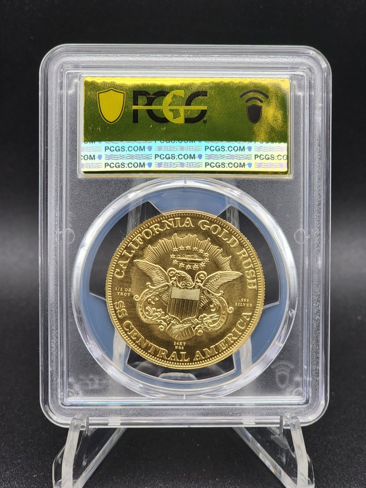 "1849" (2025) PCGS GEM Uncirculated SSCA Commem Restrike Gold Plated Silver!