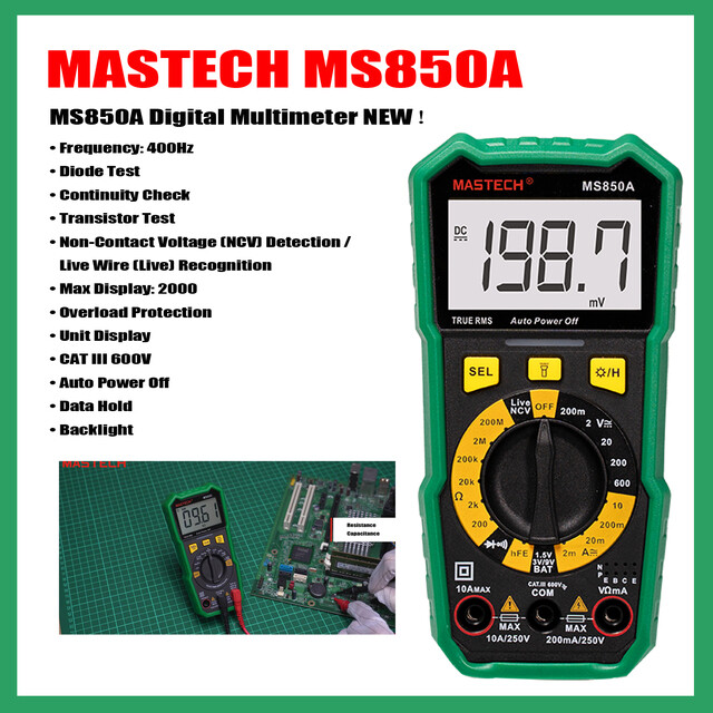 MASTECH MS850A MS850B MS850C MS850D Digital Multimeter AC/DC Voltage AC/DC ✦Kd