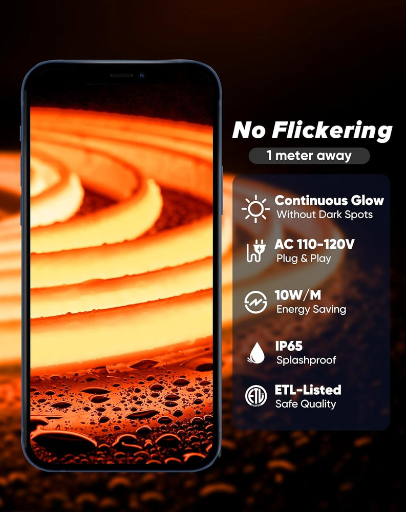 COB LED Neon Rope Lights & Connection Wire Pack - Complete Bundle