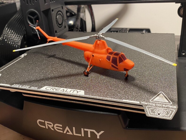 1/144 Russian Mi-1 Hare Helicopter 3D Printed Unpainted