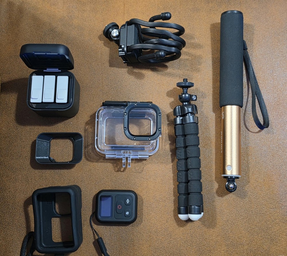 GoPro Camera Accessory Bundle with Mounts, Batteries, Remote, Adjustable Case