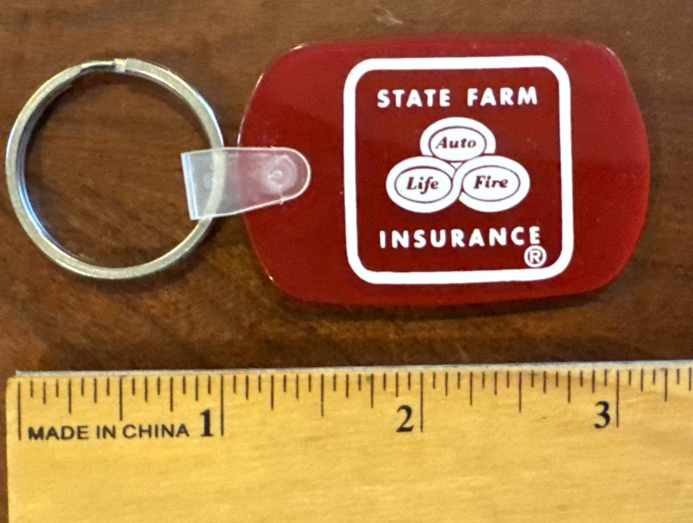 VINTAGE STATE FARM KEYCHAIN RUBBER