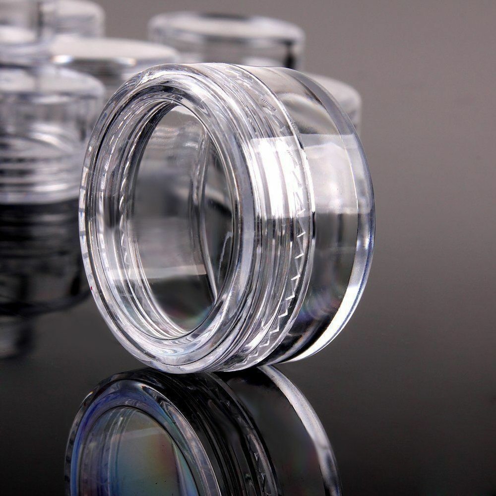 2g-10g Empty Clear Plastic Sample Travel Jar Container Round Cosmetic Makeup Pot