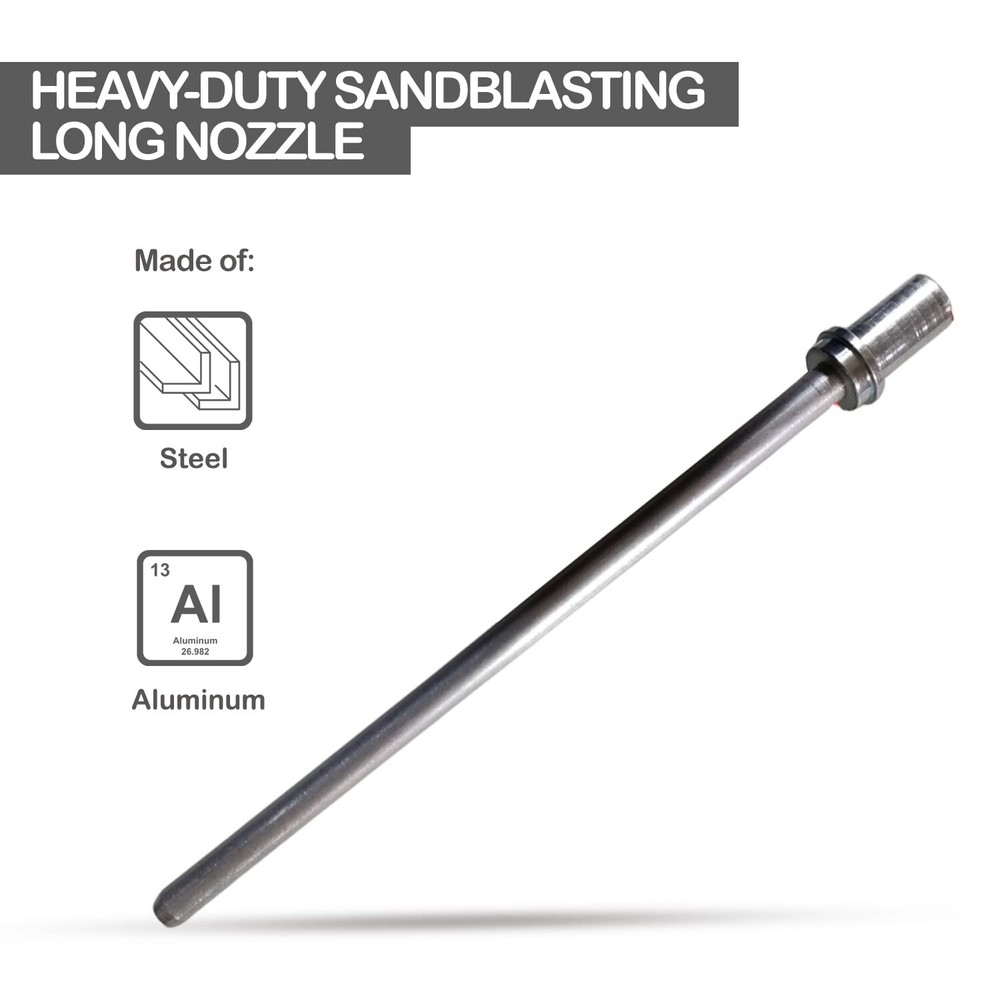 Le Lematec Sandblaster Long Nozzle Attachment, Sandblasting Nozzle Tip for Po...