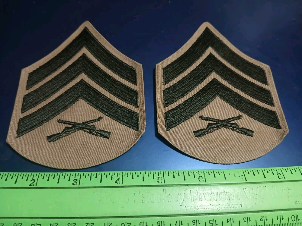 USMC Rank Chevrons- SGT Sergeant Khakis- Marines (23-249)