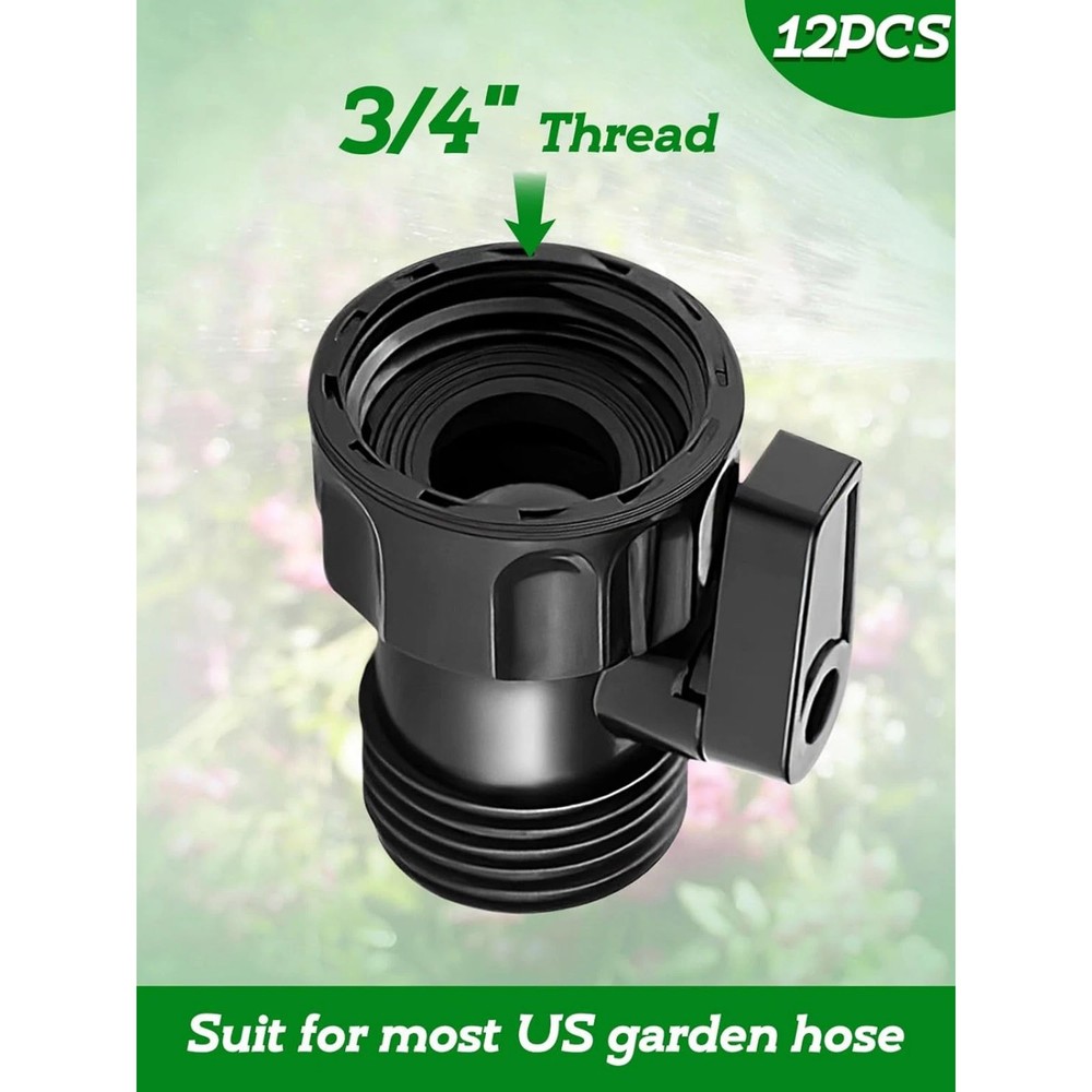 For Yard 12 Pack Garden Hose Shut-Off Valve 3/4" Thread Control Valve Item