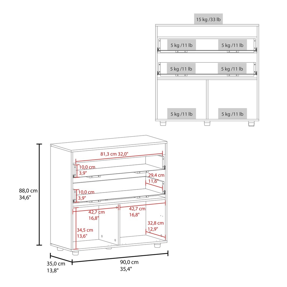Vangoh Modern Storage Cabinet with Drawers and Concealed Storage
