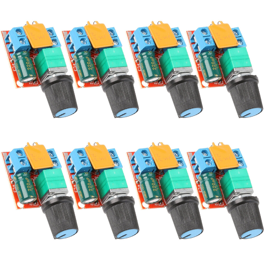 8PC Mini Dc Motor PWM Speed Controller 3v-35v Speed Control Switch LED Dimme