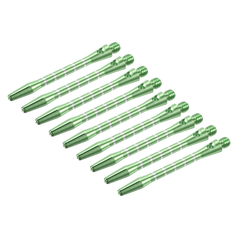 48mm Dart Shafts, Medium 2BA Thread Aluminum Dart Stems - 9 Pack (Green)