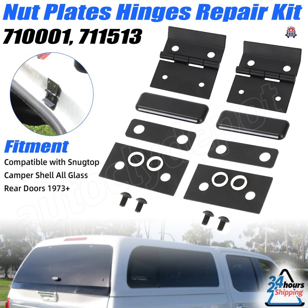 For Snugtop Camper Shell Nut Plates Hinges Repair Kit All Glass Rear Doors 16pcs