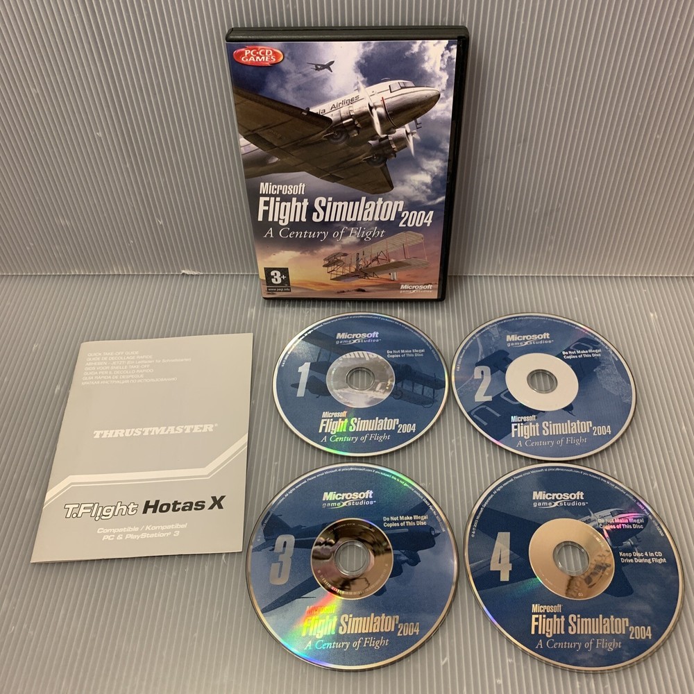 Microsoft Flight Simulator 2004: A Century Of Flight (PC CD ROM, 4-Discs)