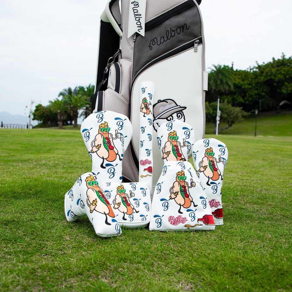 Golf Valuables PouchHot Dog Golf Pouch Bag with Drawstrings Leather Golf Tee ...
