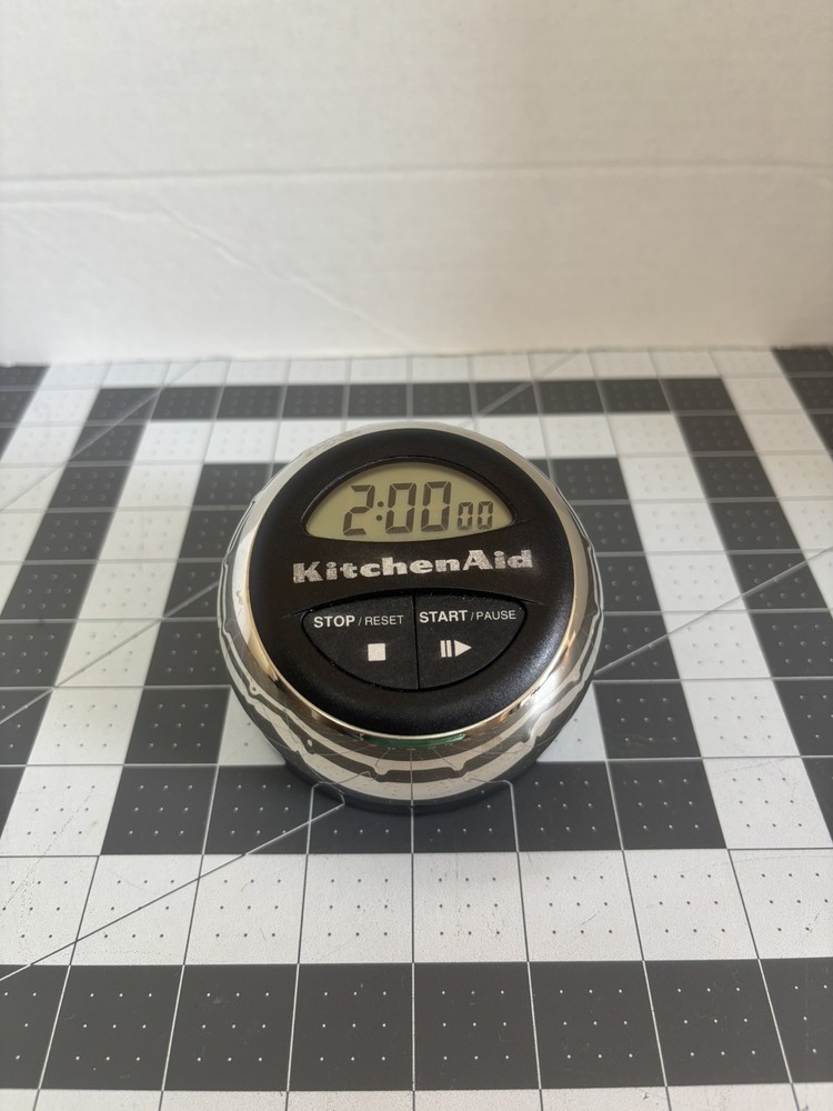 KitchenAid Digital Timer Black and Chrome - TESTED & WORKS! Battery Operated