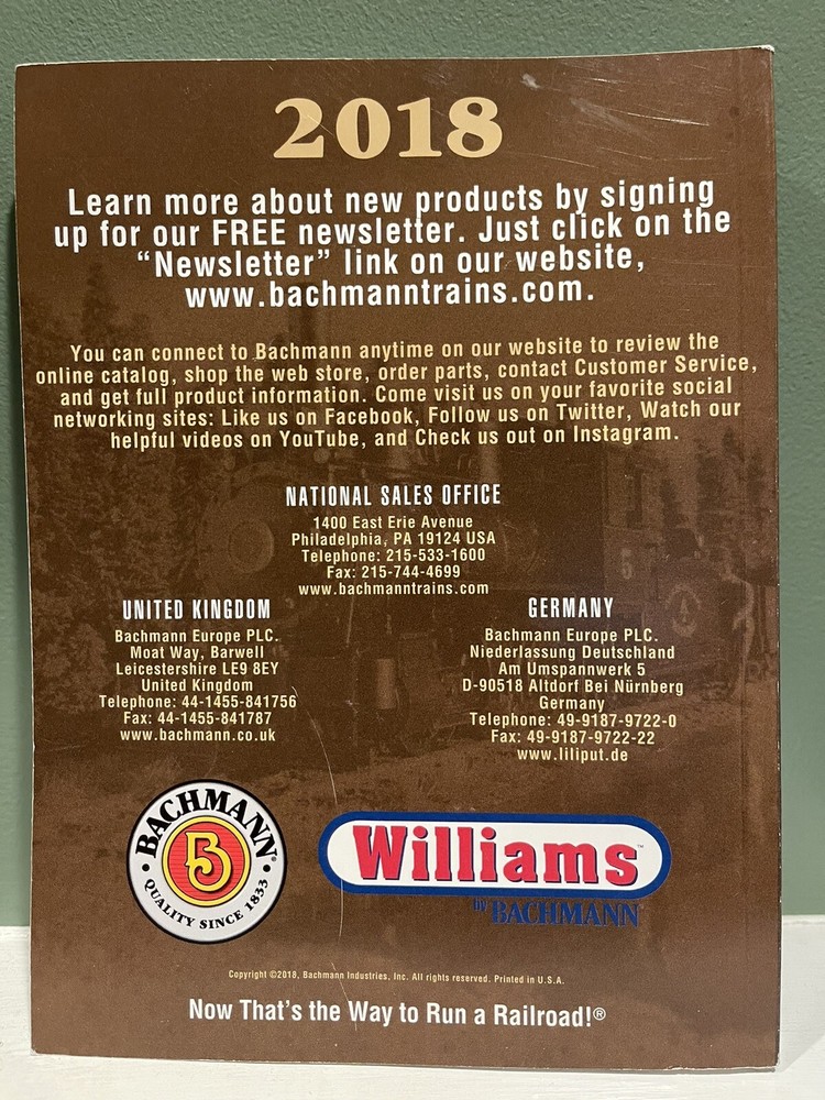 2018 Bachmann Trains 326 Page Product Catalog