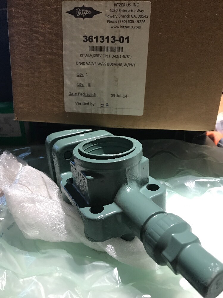 361313-01 BITZER SUCTION SHUT-OFF VALVE COMPLETE NEW