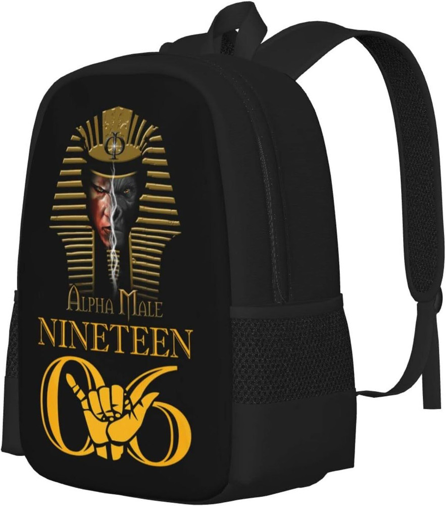 ALPHAPHIALPHAAPA Large Backpack Personalized Laptop Ipad One Size, Black