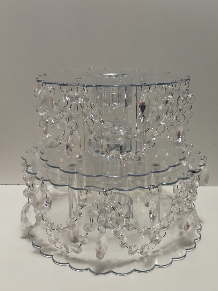 Elegant 2 Piece Set Crystal Cake Separators Wedding Cake Stands