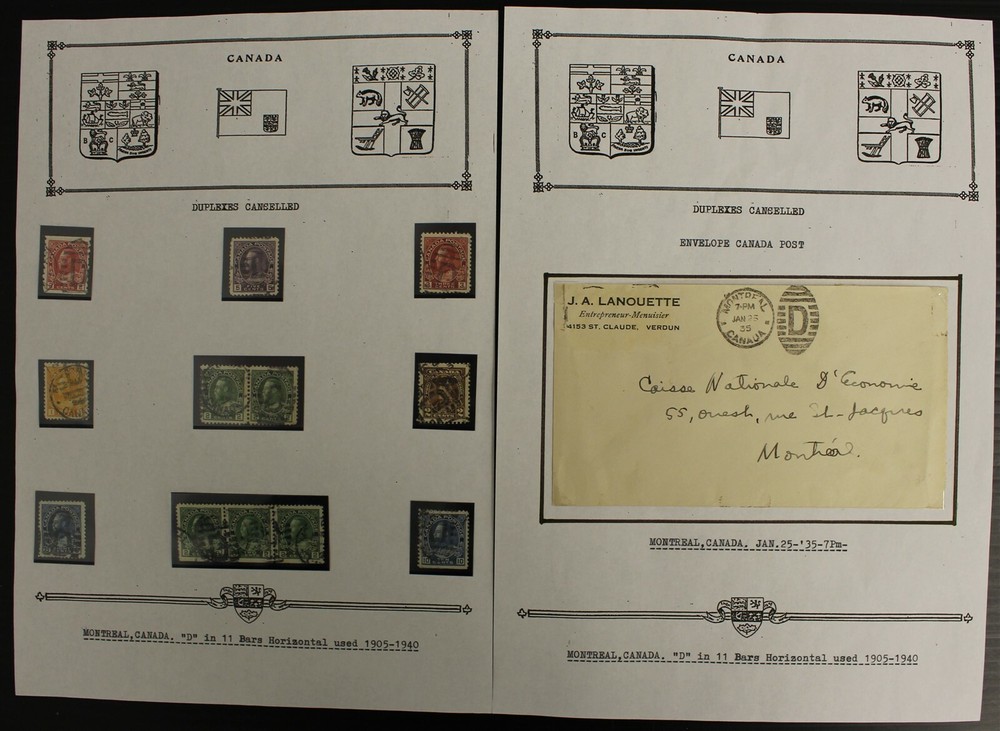 MONTREAL DUPLEX LETTER CANCEL COLLECTION