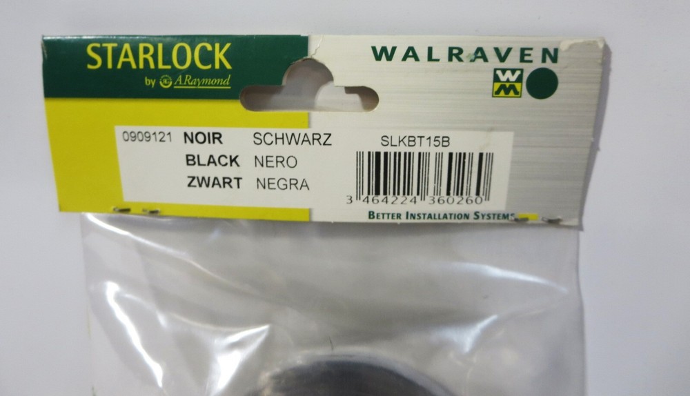 WALRAVEN 0909121 Cable Strap L = 15 m, Black 2PK