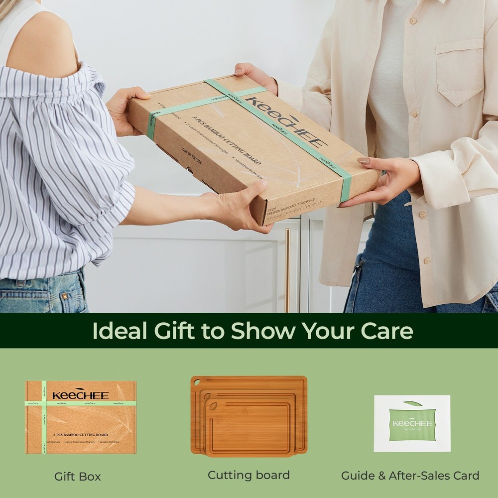 KeeCHEE® 3-Pcs Carbonized Bamboo Cutting Board