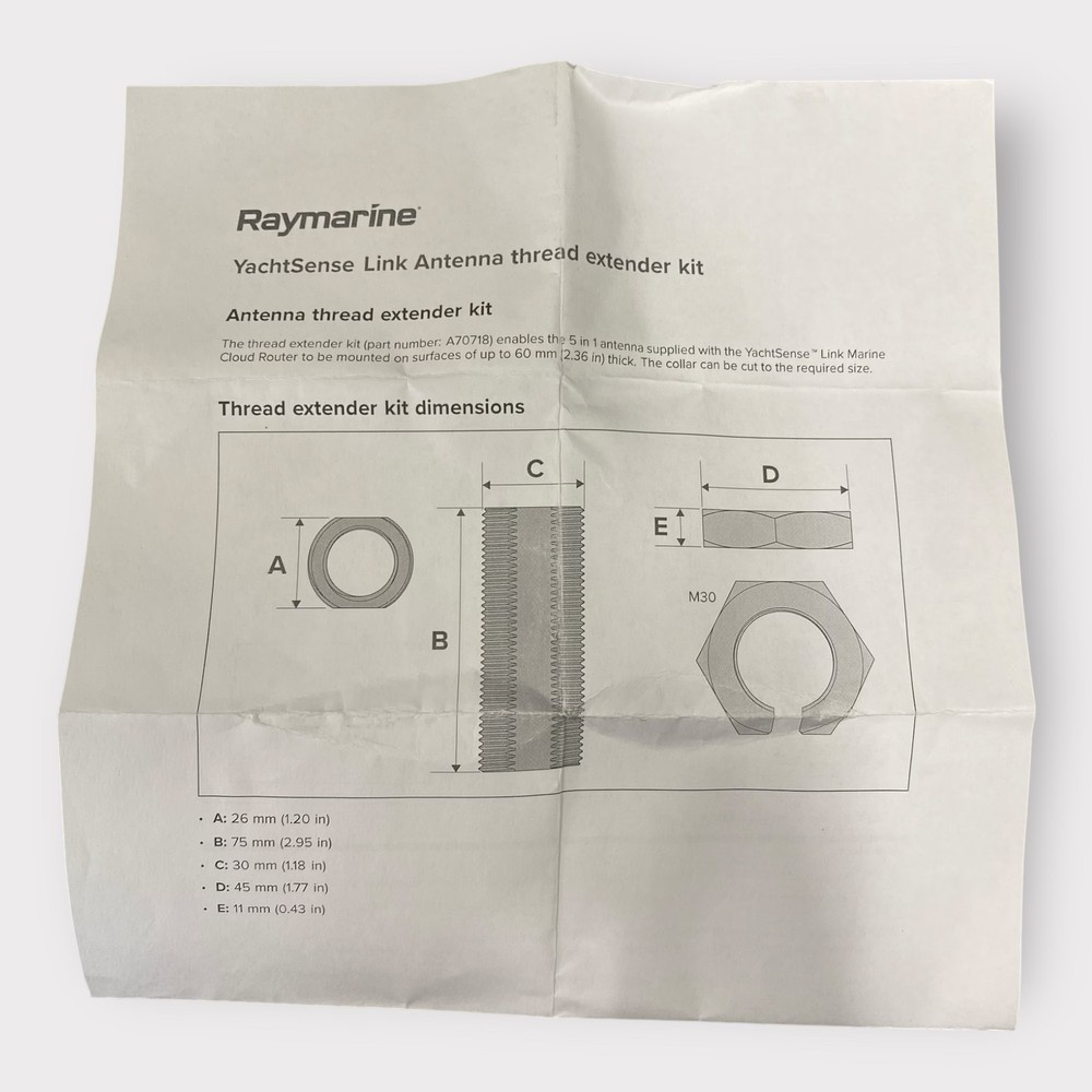 Raymarine A80718 YachtSense Link External Antenna Thread Extender Kit **New**