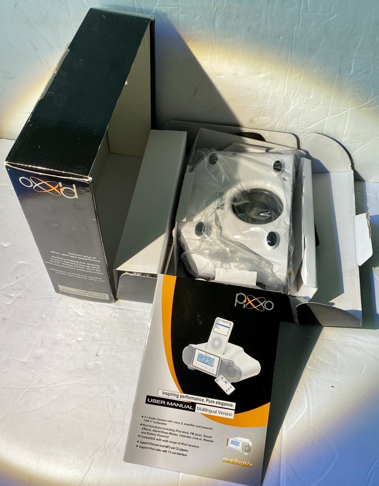 Pixxo MiniBooMX 2.1 Audio System w/iPod Dock