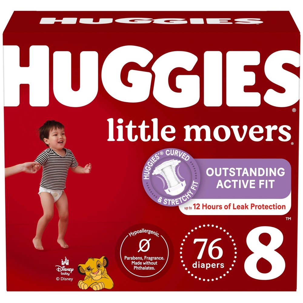 Huggies Little Movers Size 8 Diapers 76 Count