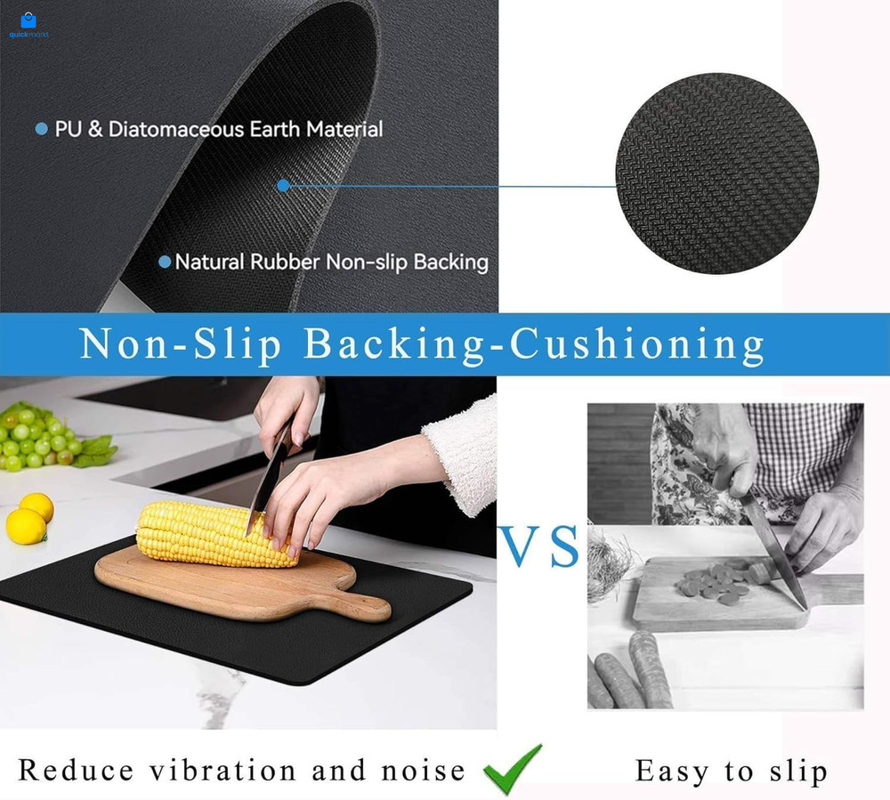 Dish Drying Mat for Kitchen Counter,Drying 12 x 19, Black