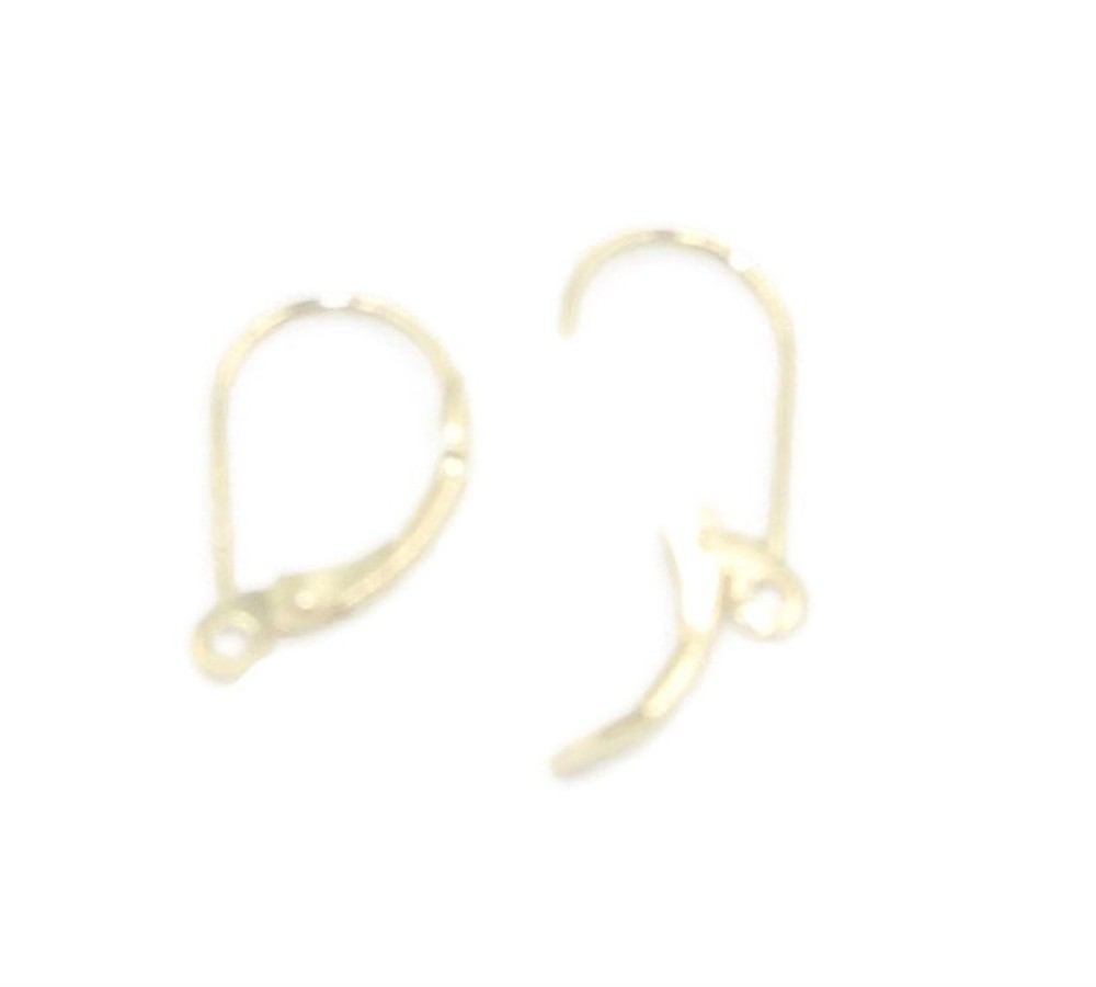 14k Yellow Gold Plain Lever-backs for Earrings